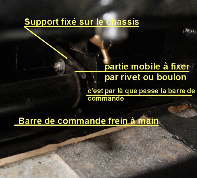 levier de frein à main pour 2cv et mehari avec disques avant