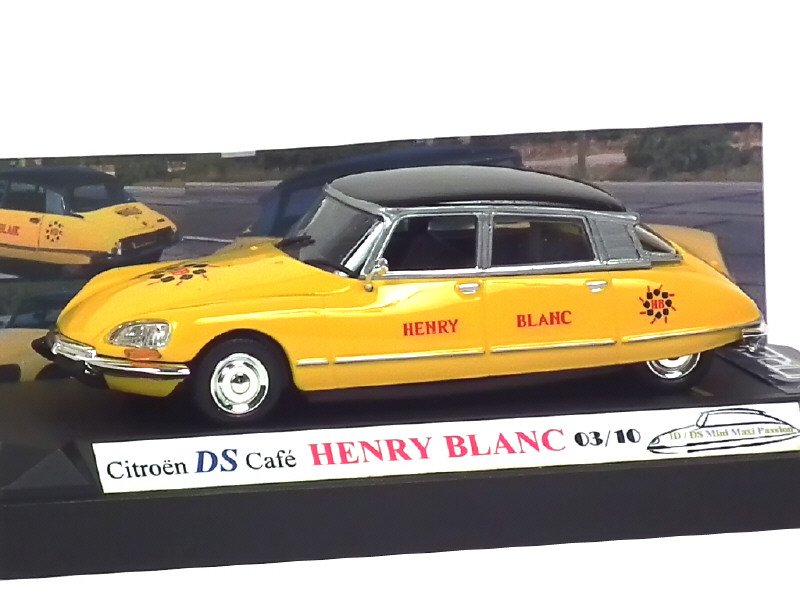 NOREV France - Citroën DS 21 Café Henri Blanc, série limitée numérotée à 10ex pour ID-DS Mini Maxi Passion avec boîte Solido, jaune toit noir - Rare -.jpg