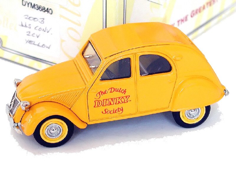 DINKY MATCHBOX -DYM36840- Citroën 2CV The Dutch Dinky 5th Convention 2003, série limitée avec certificat, jaune d or - Peu courant -.jpg