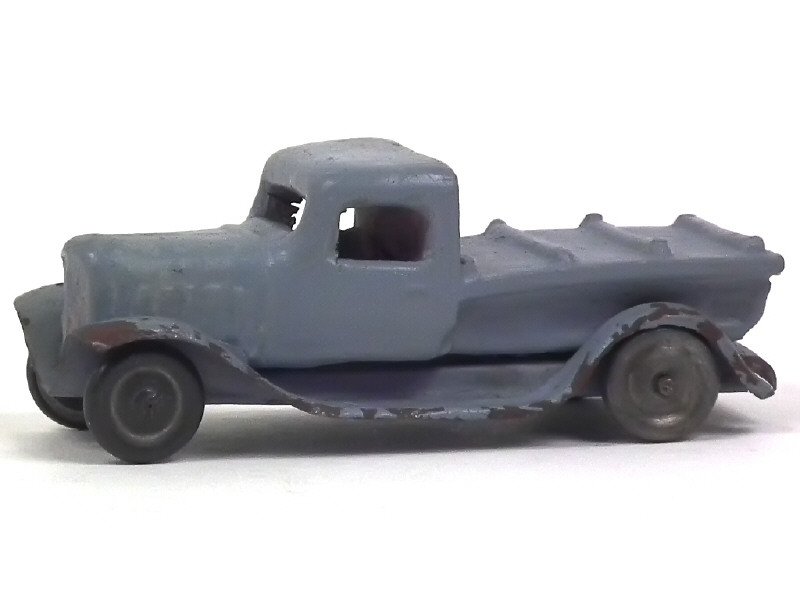 CITROËN France -  Citroën rosalie plateau, plâtre et farine, chassis tôle, roues métal, 9cm, bleu gris -.jpg