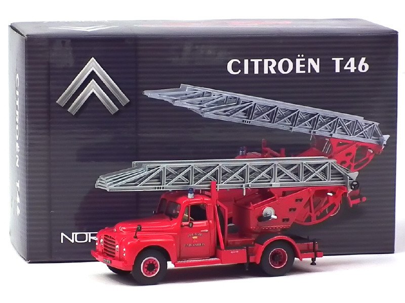 NOREV France -159985- Citroën T 46 Grande échelle de Pompiers ville de Givors, rouge -.jpg