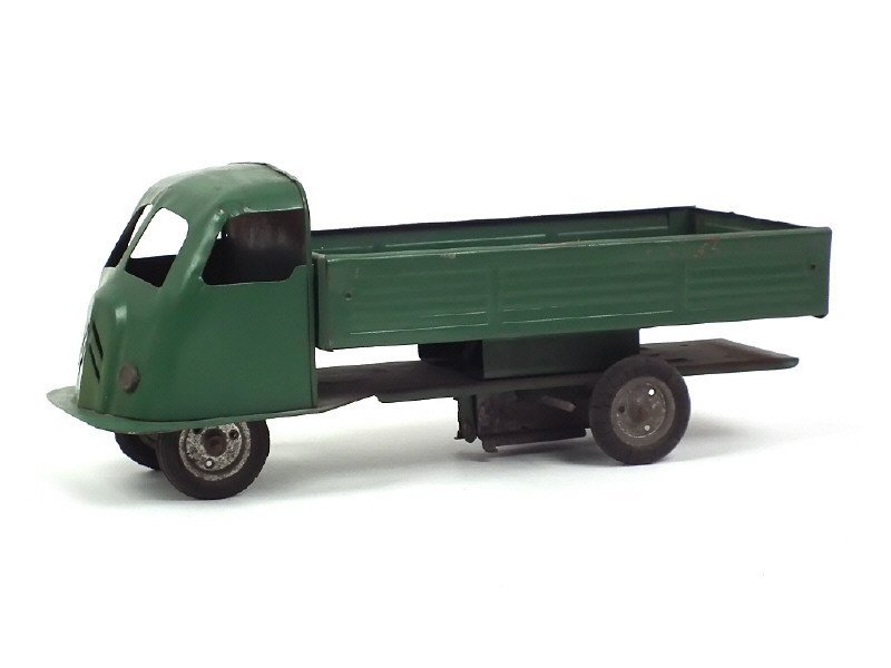 JRD France -3091-  Citroën camion-plateau à ridelles, long 30cm, moteur à clef, avec direction, vert - Peu courant -.jpg