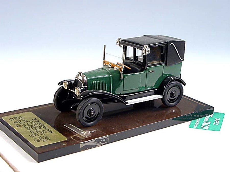 RR MINIATURES France - Citroën B2 Landaulet coupé de ville 1924, éch 1.43 série limitée, vert et noir - Peu courant -.jpg