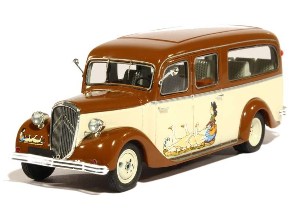 PERFEX -213-  Citroën U23 bus touristique 1948, en résine, éch 1.43 marron et beige -.jpg