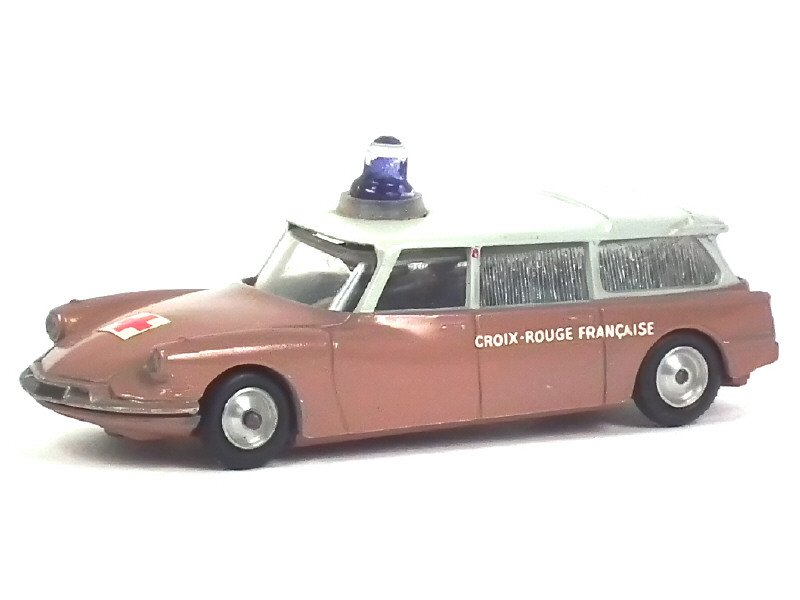 C.I.J. France -3.41- Citroën ID 19 breack, Ambulance Croix Rouge, série spéciale limitée à 500ex, marron cuivré, toit bleu pâle - Rare -.jpg