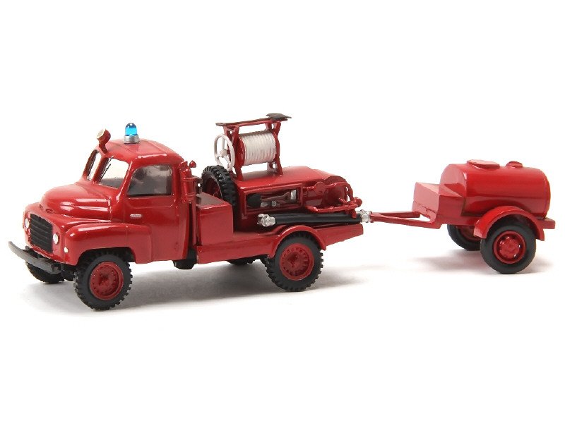 DIVERS - Citroën T46 Guinard 4x4 citerne de pompiers avec remorque, réalisation en métal,  rouge -.jpg