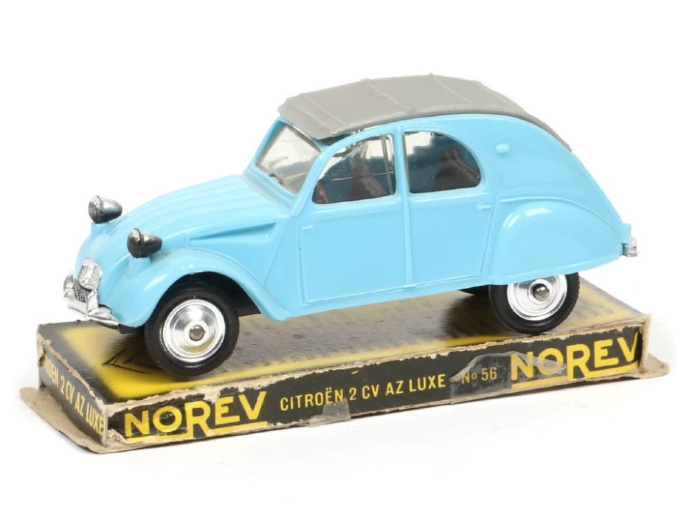NOREV France -56-  Citroën 2CV AZ  éch 1.43, bleu ciel et gris - Peu courant -.jpg