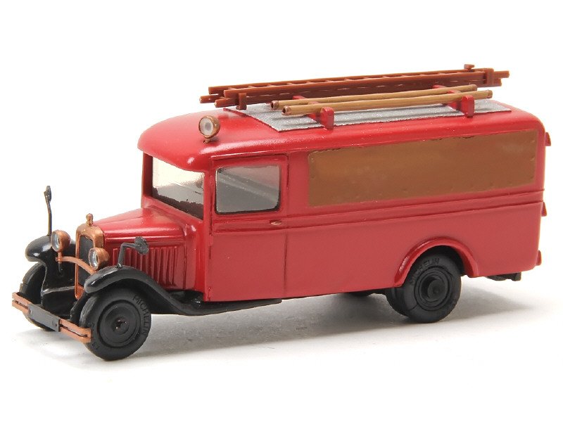 MINITRUCKS France -6-  Citroën C6 fourgon châssis long de Pompiers 1932, série spéciale réalisée par Kits Jouets,  rouge -.jpg