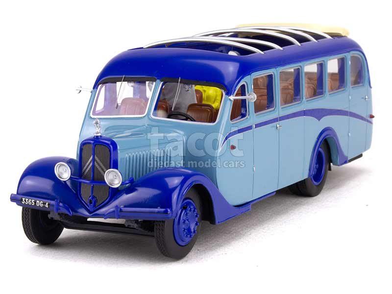PERFEX France -331- Citroën T 45 J.Besset Autocar 1939, monté résine, éch 1.43, sans ouvrants avec 2 figurines, 2 tons de bleu -.jpg