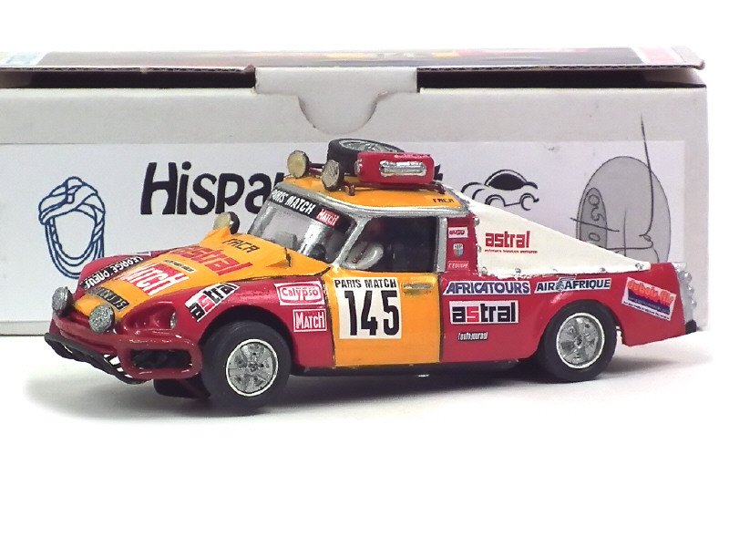 HISPANO SLOT (Espagne)  Citroën DS 23 Paris Dakar 1981 éch 1.32  modèle de circuit, kit monté, série limitée à 500ex, jaune, bordeaux et blanc cassé - Peu courant -.jpg