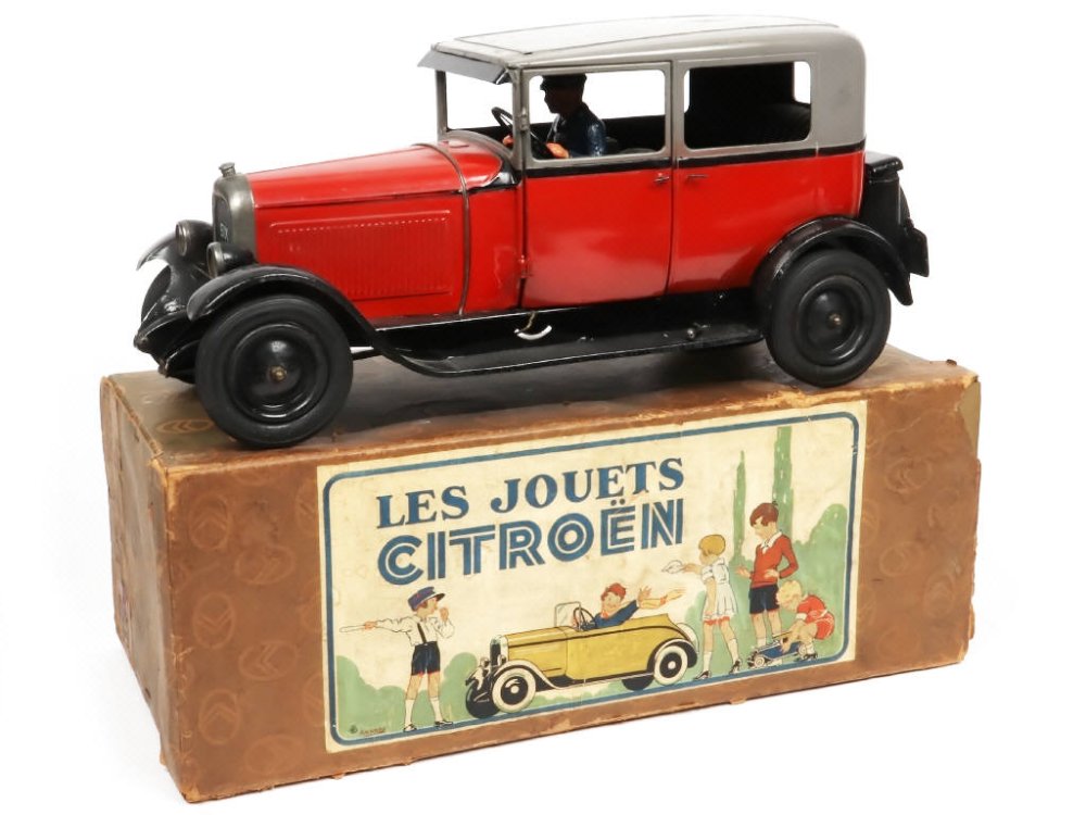 CITROËN France -71- Citroën C 6 Berline de luxe 1929, long 40cm, moteur à clef, phares électriques, manette de frein, direction par volant, portière conducteur ouvrante, rouge, noir et gris - Très rare -.jpg