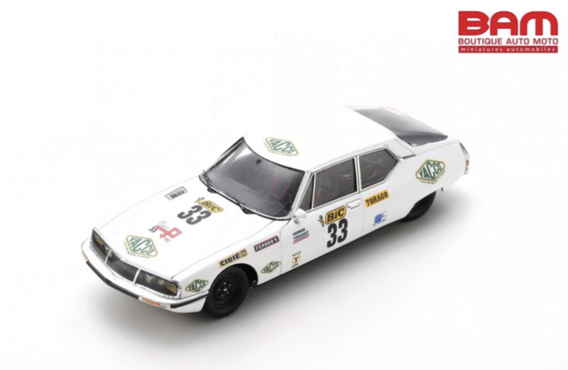 SPARK-MODEL -SF198- Citroën SM Tour de France Automobile 1972, N° 33, Guy Vernier et M.Martin, série limitée à 300ex, blanc -.png