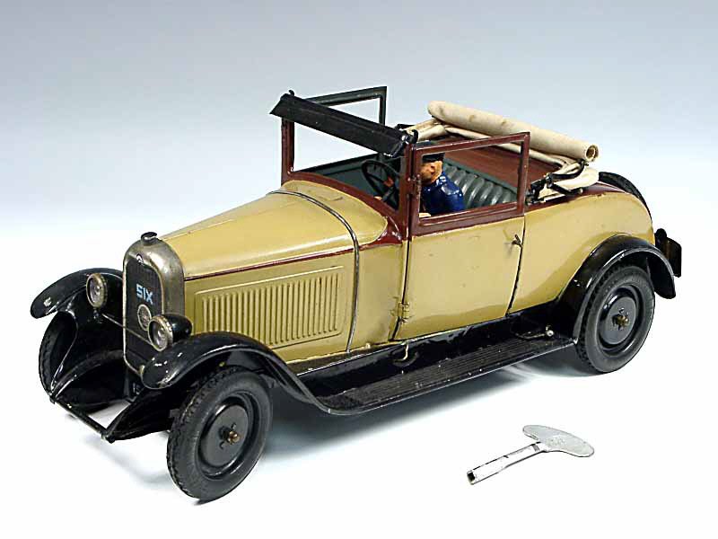 CITROËN France -72- Citroën C6 Cabriolet, long 41cm, moteur à clef avec clef et phares électriques, éch 1.10, fabrication de 1928 à 32, beige et chocolat - Très rare -.jpg