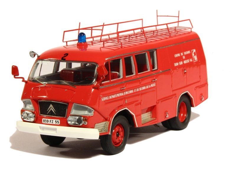 AUTOCULT -12002- Citroën 350 Belphégor Guinard Pompiers 1966, Centre de Secours de Dun sur Meuse, monté résine, éch 1.43 sans ouvrants, rouge -.jpg