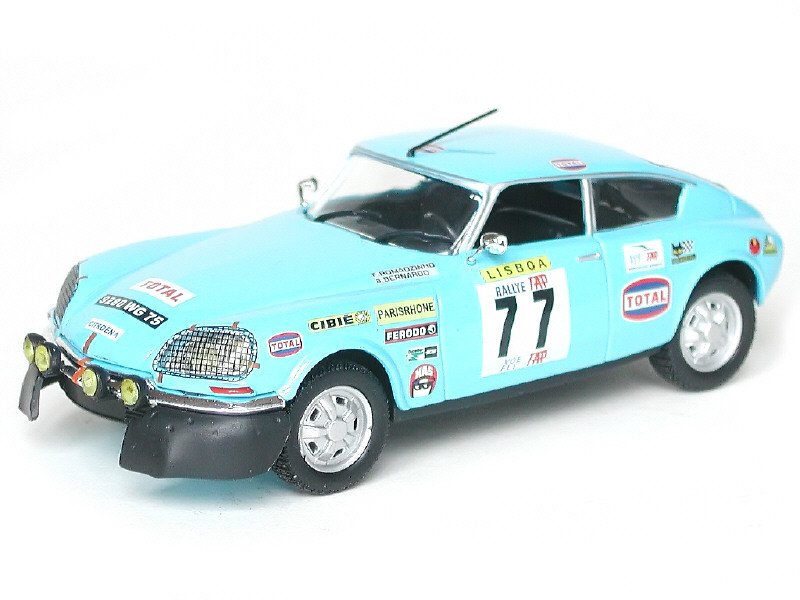 UNIVERSAL HOBBIES (Chine) - Citroën DS21 coupé rallye du Portugal 1972 N° 77, éch 1.43, bleu -.jpg