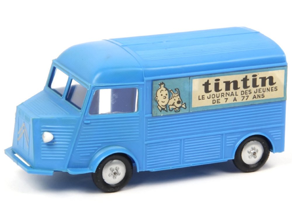 MINIALUXE France - Citroën 1200kg Tintin Le Journal des Jeunes de 7 à 77 ans, long 13,5cm, bleu vif - Très rare -.jpg