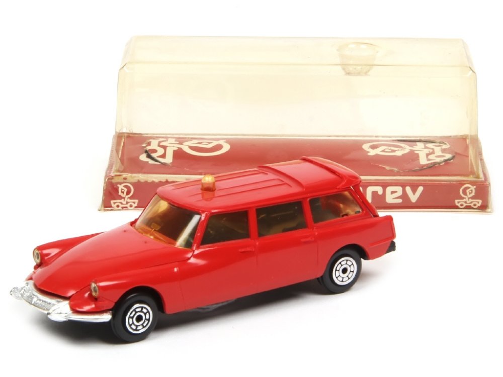 NOREV France -344 -  Citroën ID19 break ambulance, série Plastigam, rouge foncé - Rare -.jpg