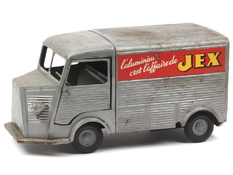 JRD France -1435- Citroën H 1200kg Jex, long 35cm, moteur à clef, direction et phares électriques, gris métal - Peu courant -.jpg